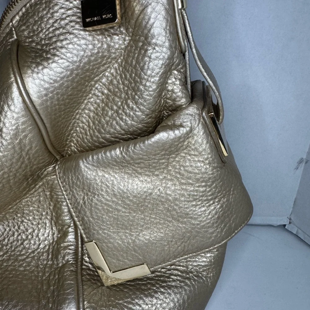 Michael Kors Gold Soft Leather Shoulder Bag.